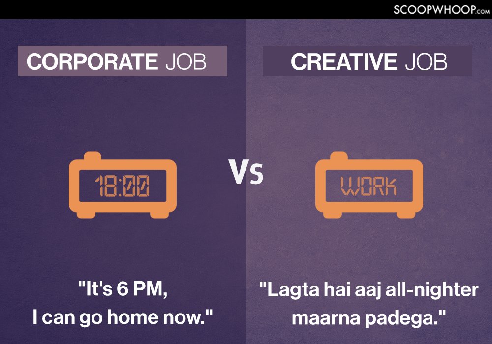 corporate vs creative jobs