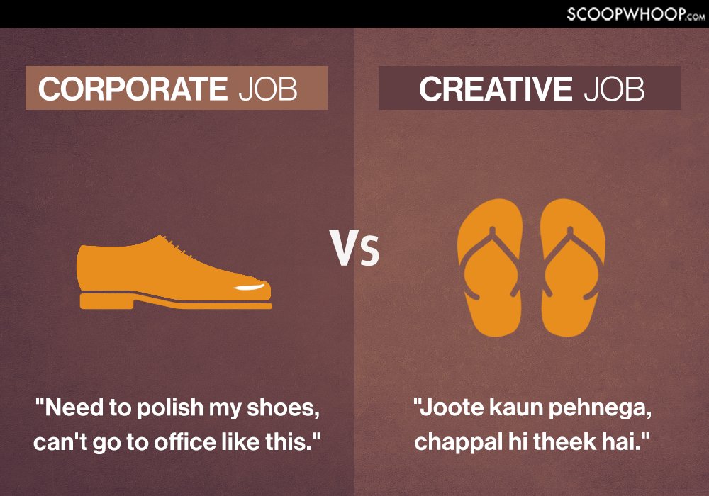 corporate vs creative jobs