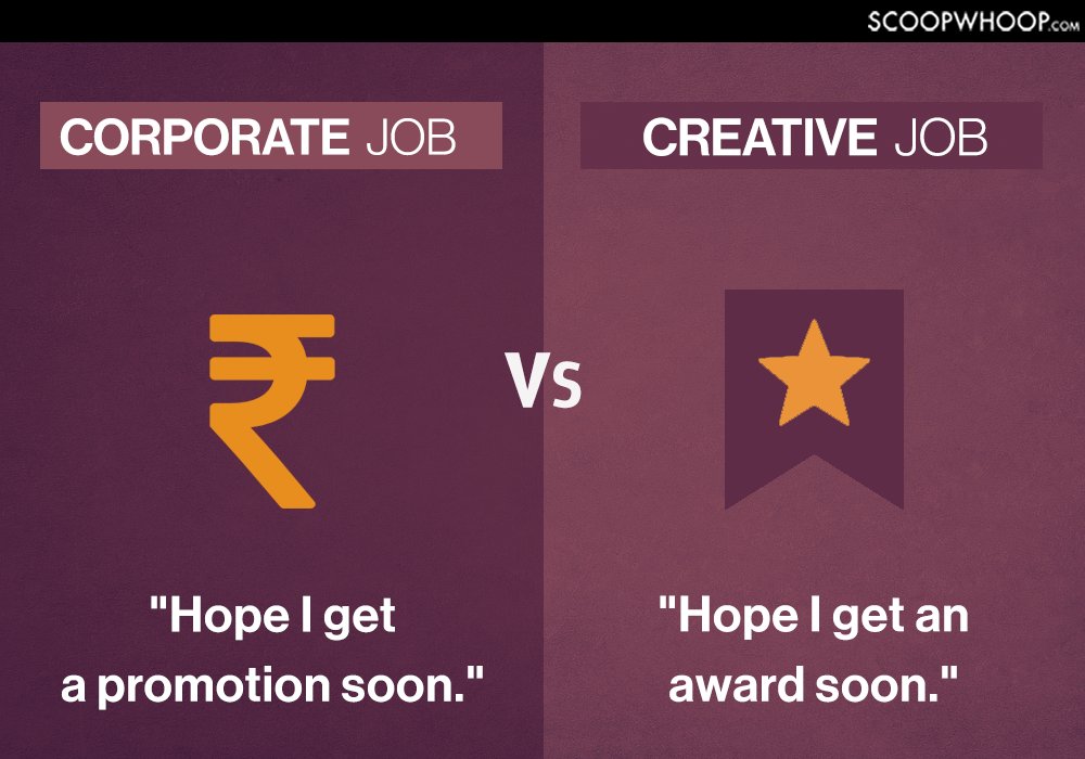 corporate vs creative jobs