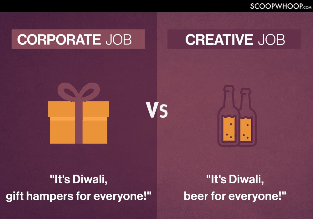 corporate vs creative jobs