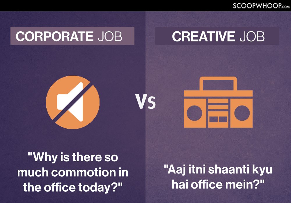 corporate vs creative jobs