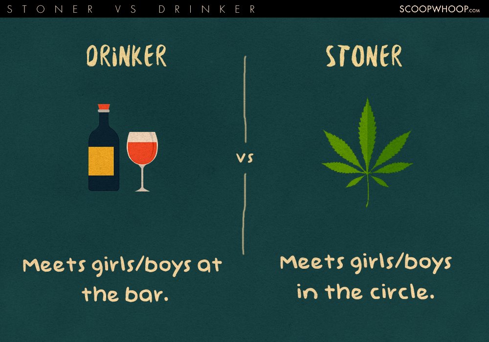 drinkers vs stoners