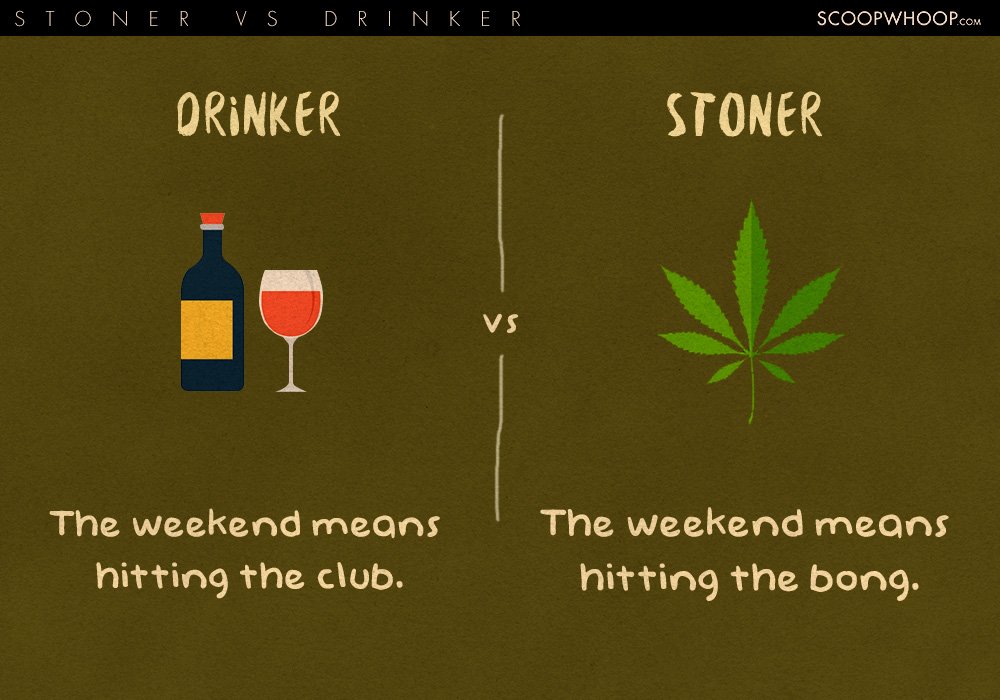 drinkers vs stoners