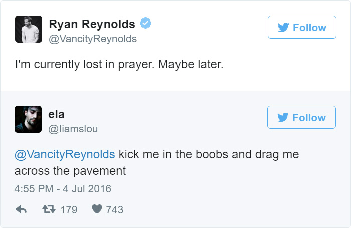 Ryan Reynolds Funny Tweets To Horny Fans Are The Most Polite Responses Readers Cave 