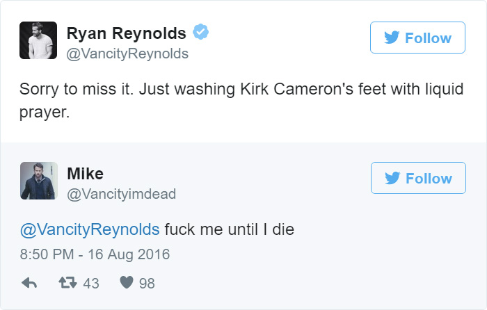 ryan reynolds funny tweets