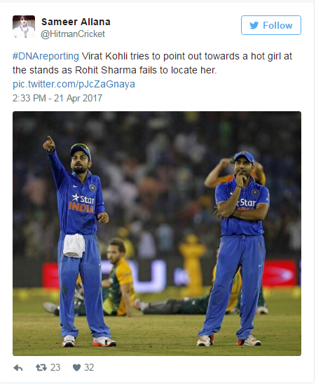 dna reporting kohli caught gazing