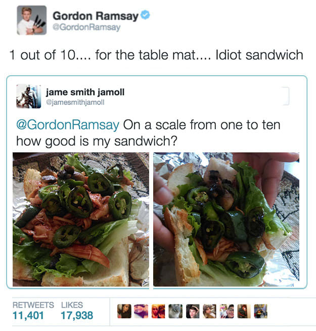 funny gordon ramsay tweets