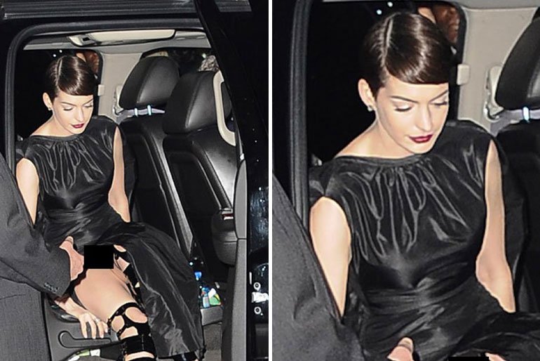 #7 Anne Hathaway Coming Out Of Her Car. 