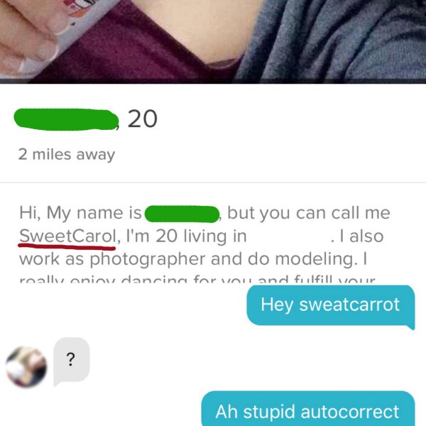 funny tinder interactions