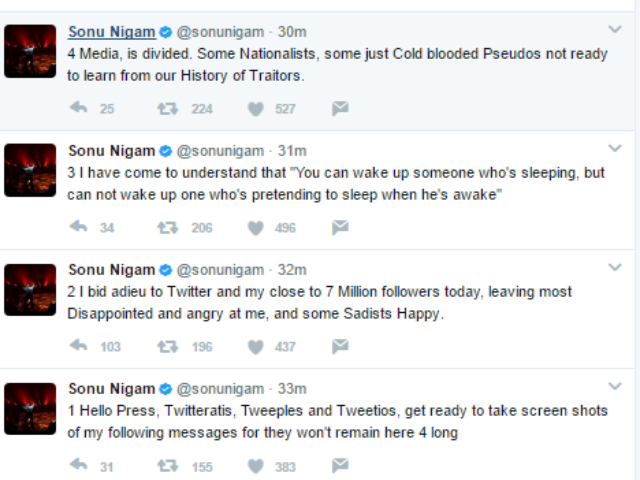 sonu nigam quits twitter