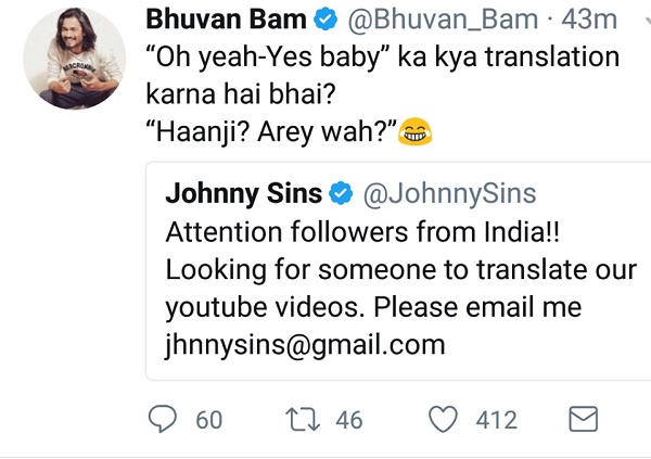 Johnny Sins Asked Indian Fans