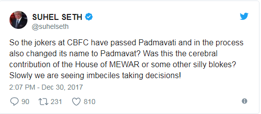 cbfc passed padmavati movie