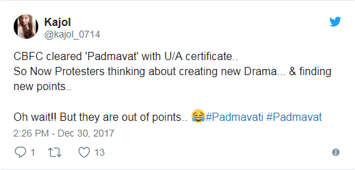 cbfc passed padmavati movie