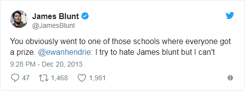 james blunt tweets