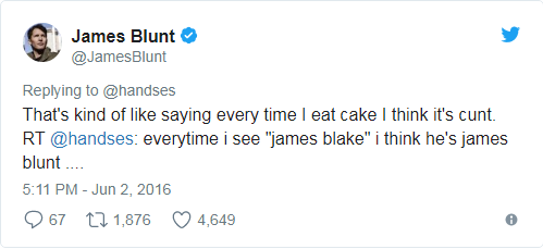 james blunt tweets