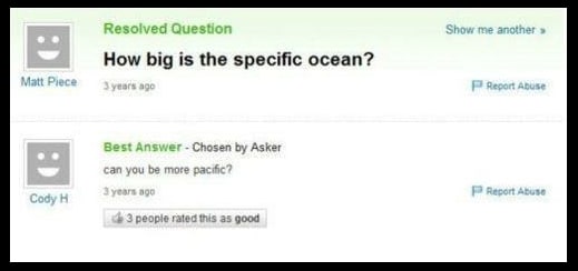 Hilarious Yahoo Questions