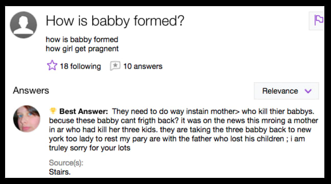 Hilarious Yahoo Questions